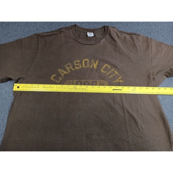 Vintage Old Navy Mens T Shirt Carson City Short Sleeve Brown XL - Picture 10 of 12